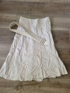 Alex Marie Animal Print Beige Midi Skirt With Belt